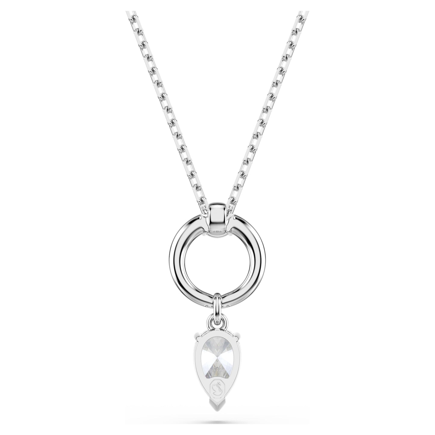 MESMERA PENDANT PEAR CUT - WHITE, RHODIUM