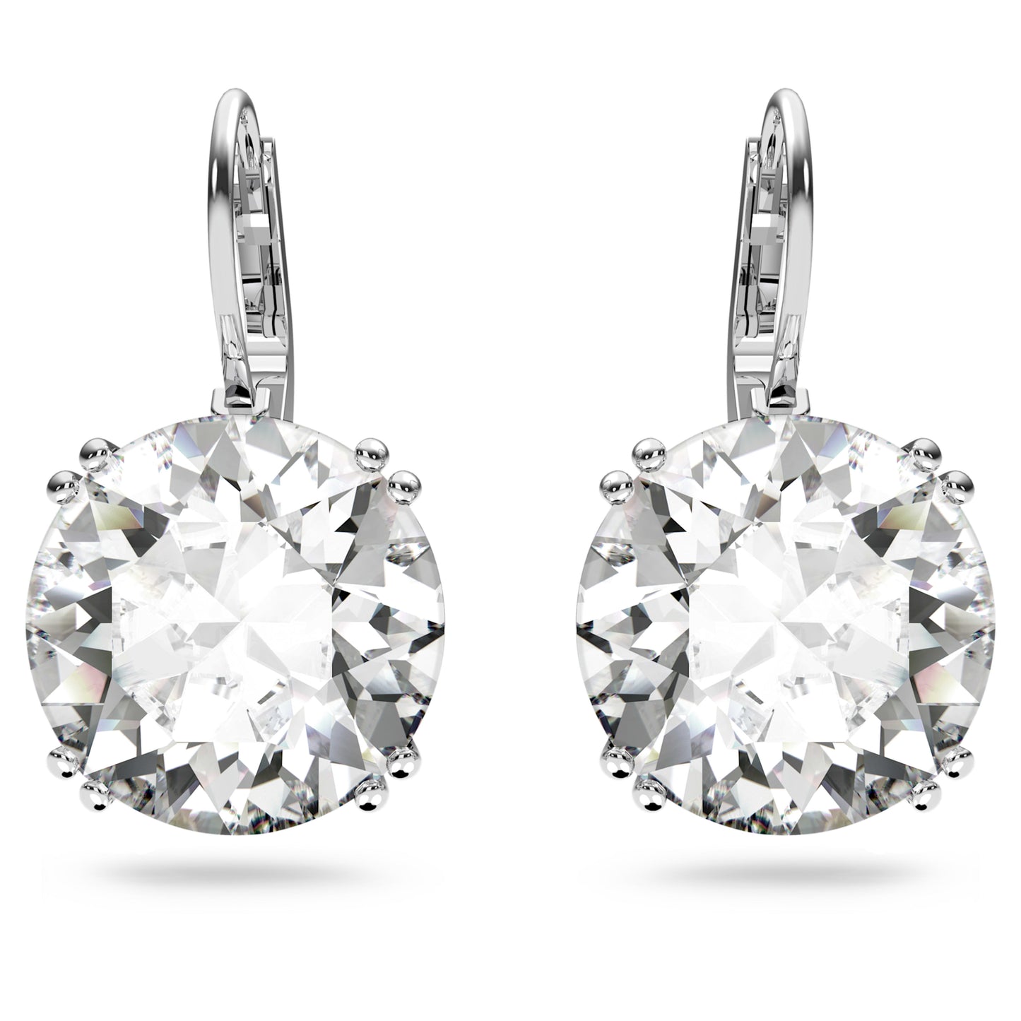 MILLENIA DROP EARRINGS - WHITE, RHODIUM