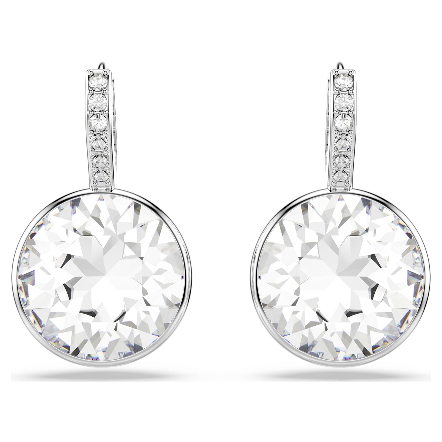 MILLENIA DROP EARRINGS - WHITE, RHODIUM