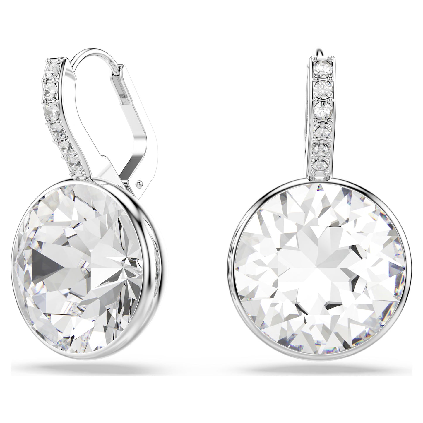 MILLENIA DROP EARRINGS - WHITE, RHODIUM