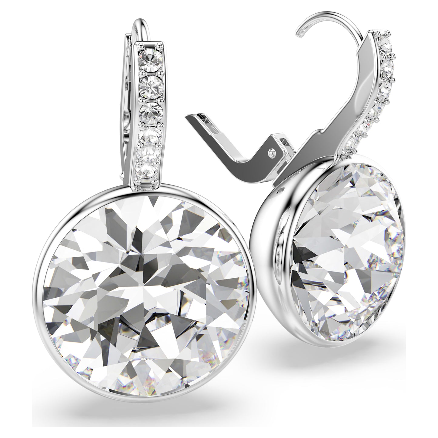 MILLENIA DROP EARRINGS - WHITE, RHODIUM