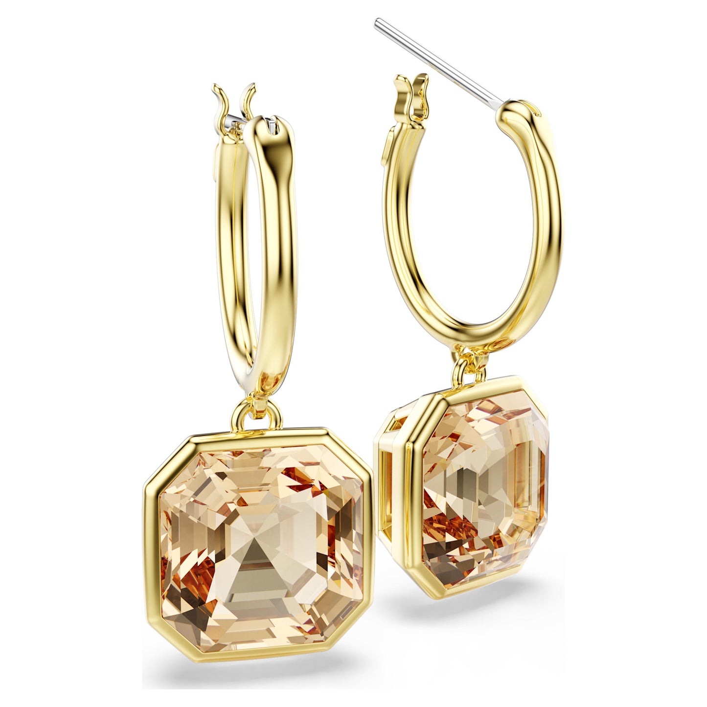 MILLENIA DROP EARRINGS SQUARE - CARAMEL, GOLD
