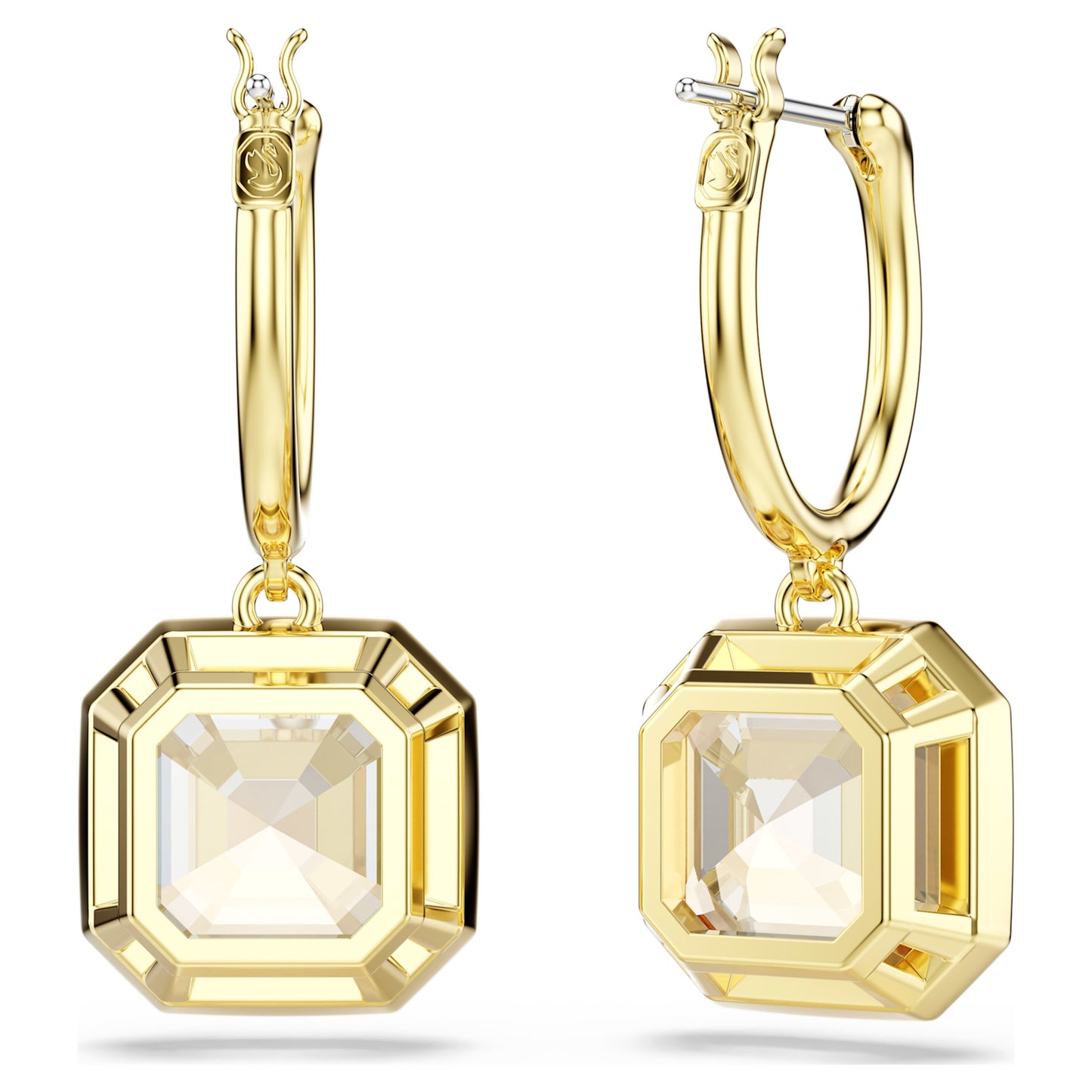 MILLENIA DROP EARRINGS SQUARE - CARAMEL, GOLD