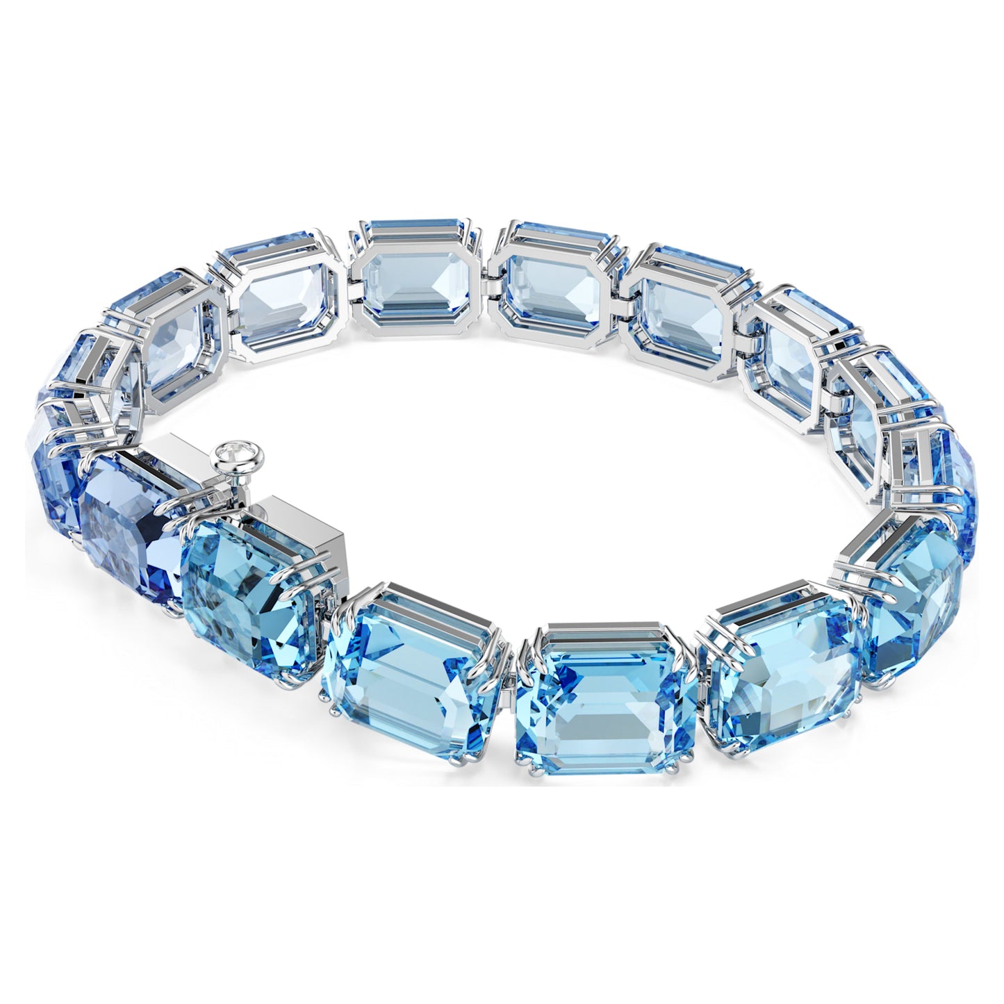 MILLENIA TENNIS BRACELET - BLUE, RHODIUM