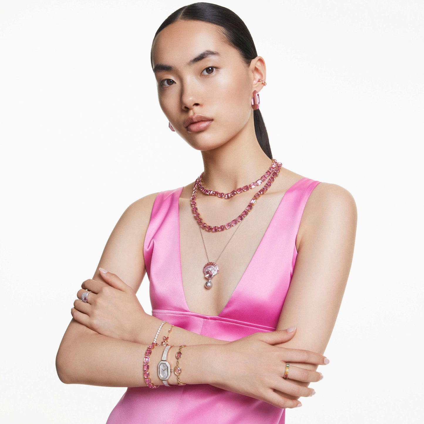 MILLENIA TENNIS BRACELET - PINK, GOLD