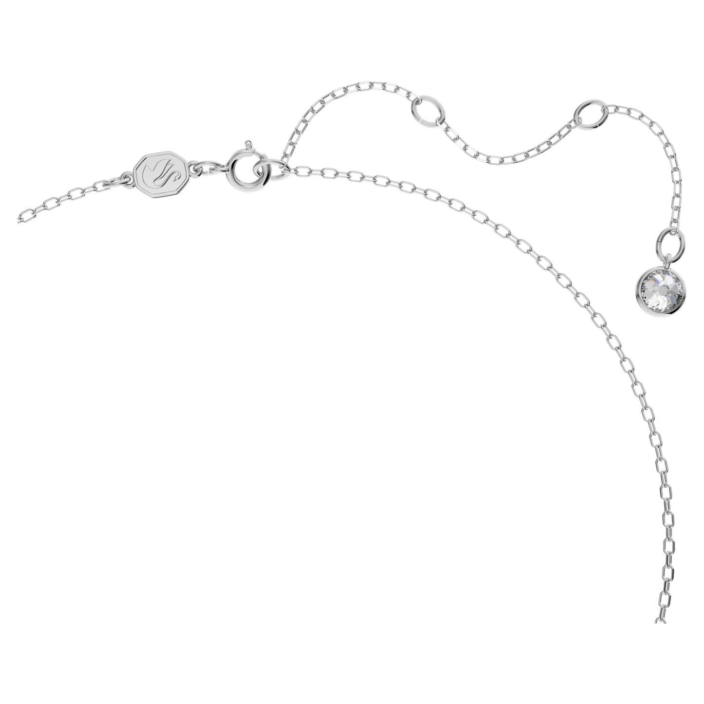 STILLA NECKLACE TRIANGLE - WHITE, RHODIUM