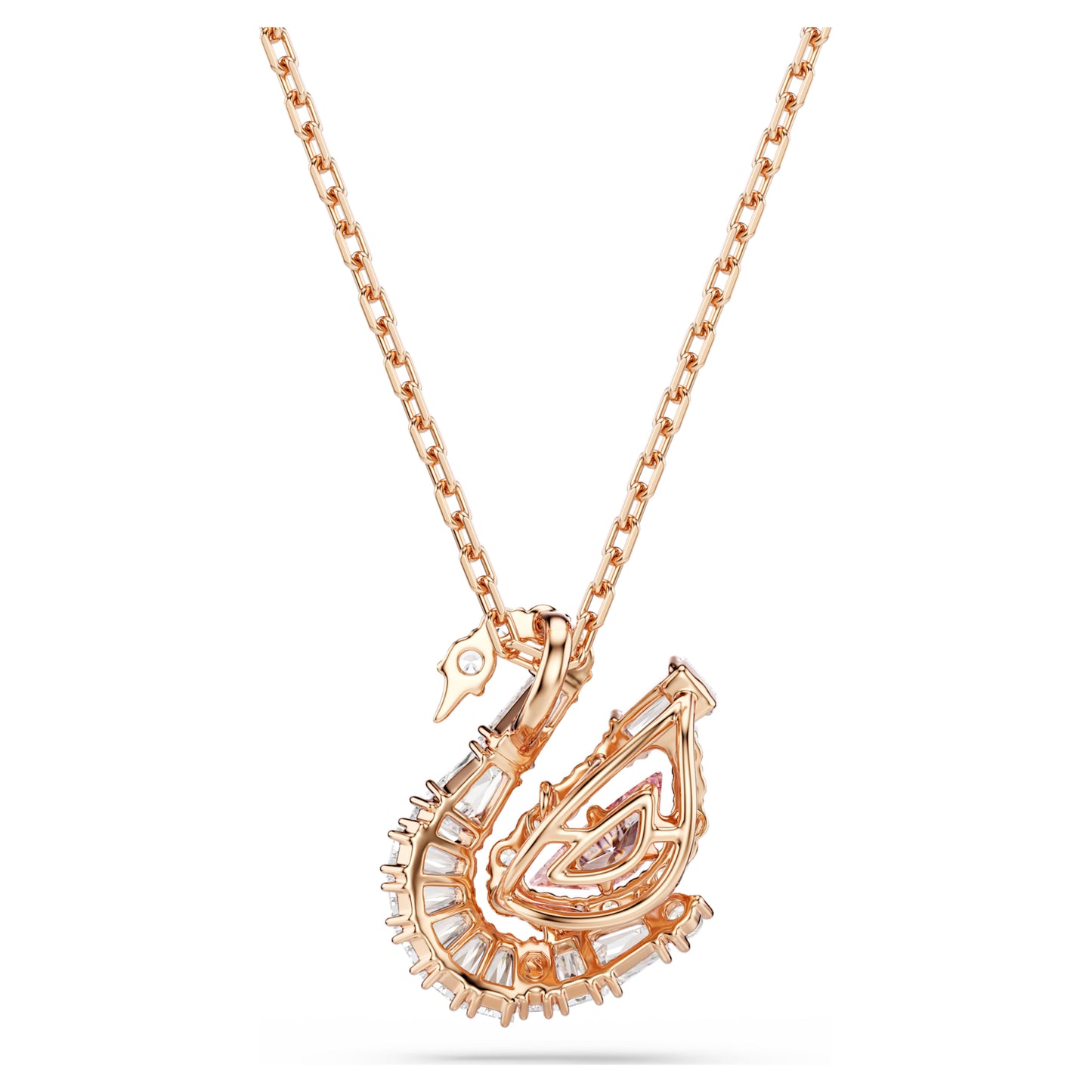SWAN PENDANT - WHITE/PINK, ROSE-GOLD