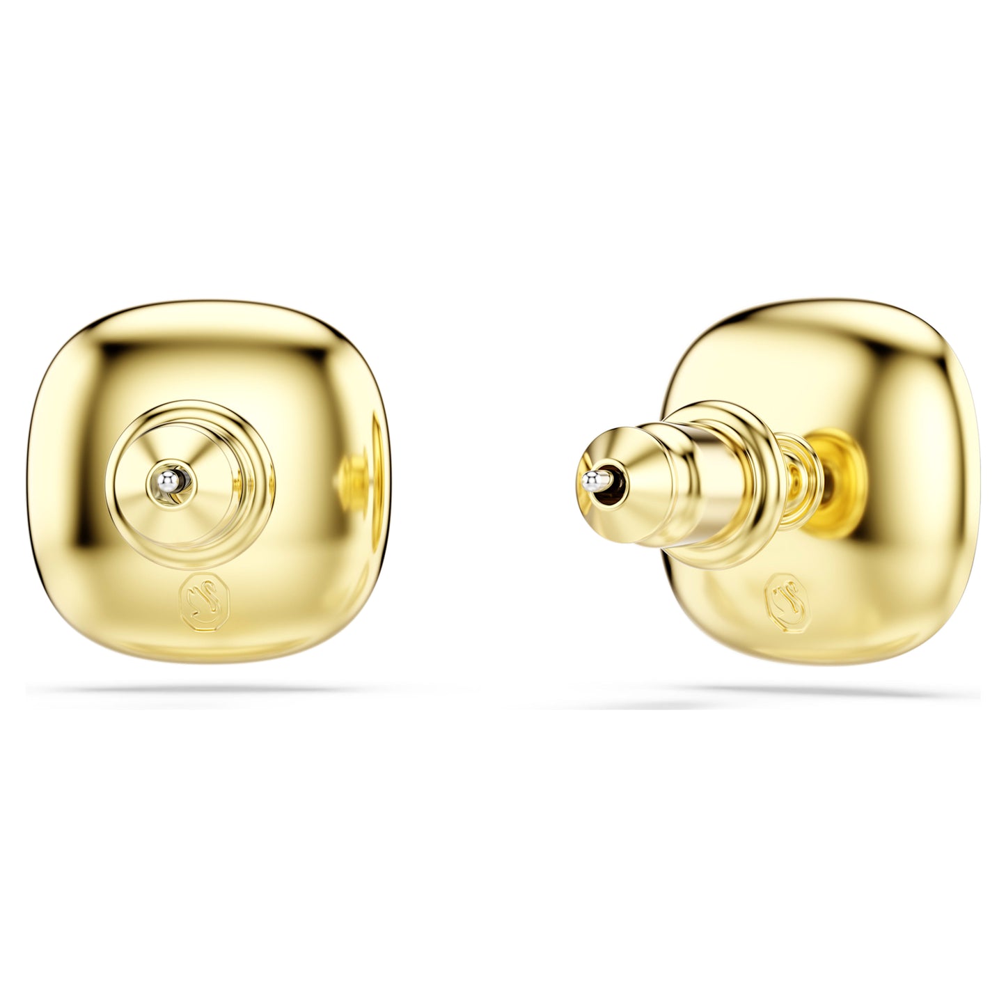 UNA ANGELIC STUD EARRINGS CUSHION CUT - WHITE, 18K GOLD