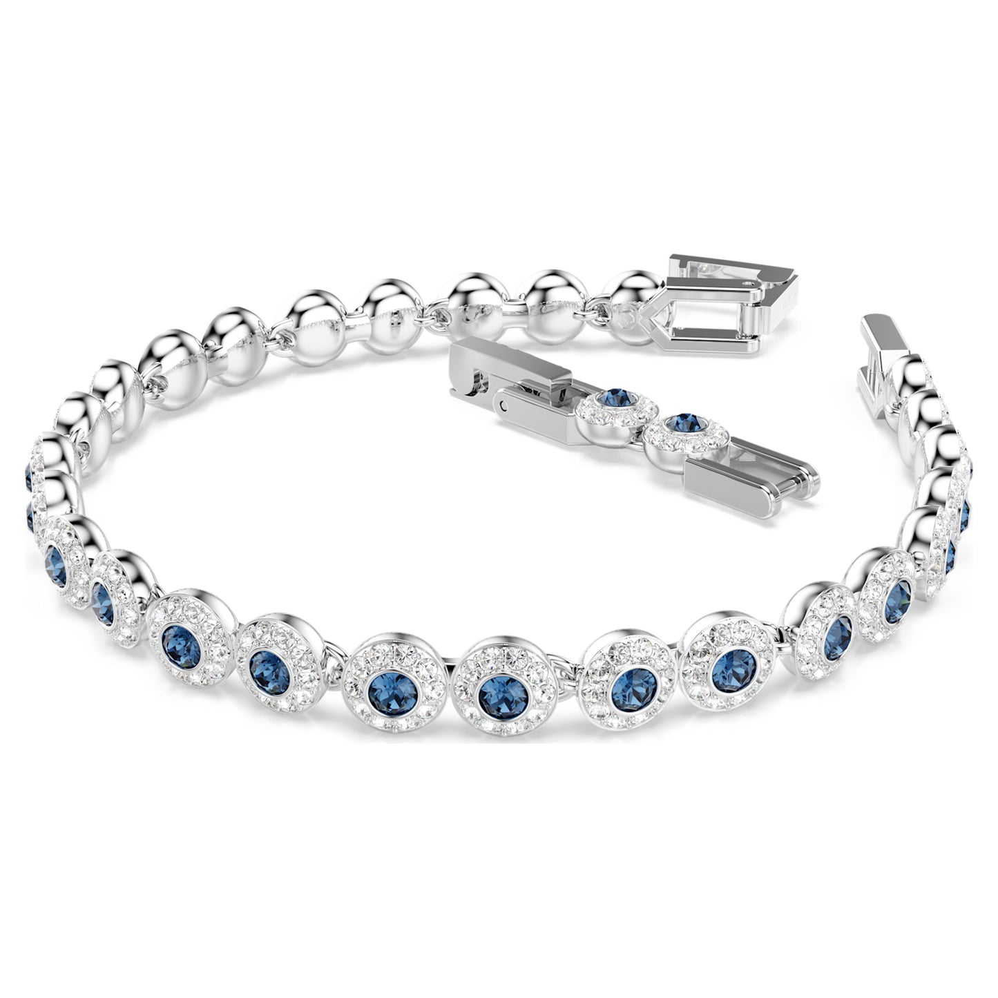 UNA ANGELIC TENNIS BRACELET - BLUE, RHODIUM