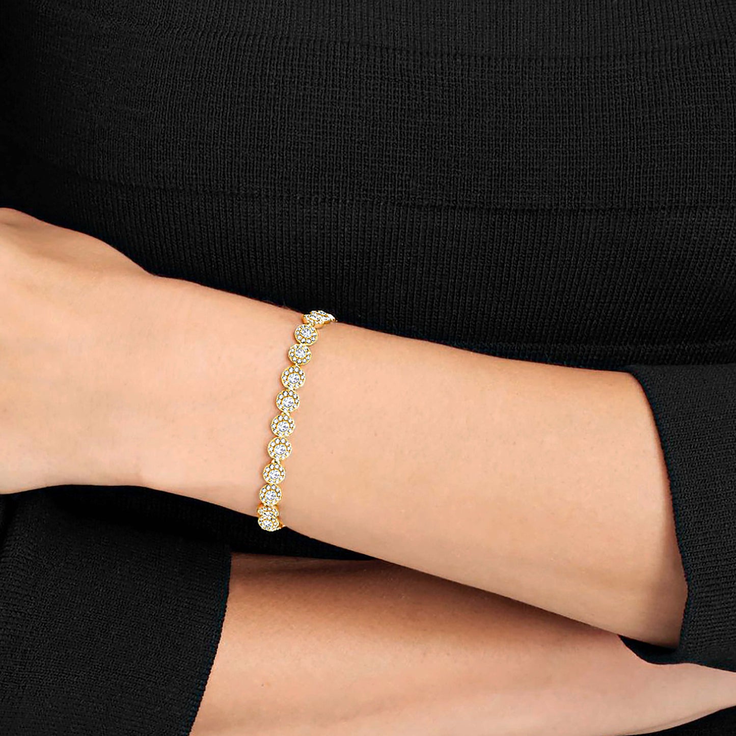 UNA ANGELIC TENNIS BRACELET - WHITE, GOLD