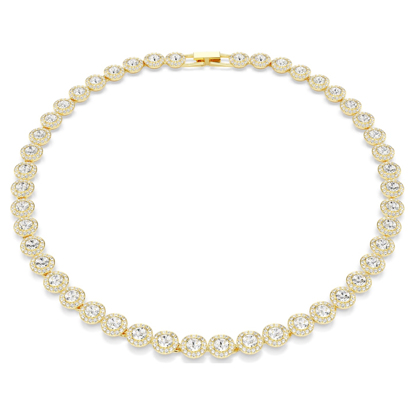 UNA ANGELIC TENNIS NECKLACE - WHITE, GOLD
