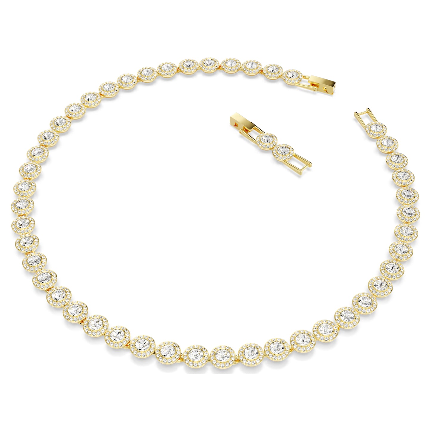 UNA ANGELIC TENNIS NECKLACE - WHITE, GOLD