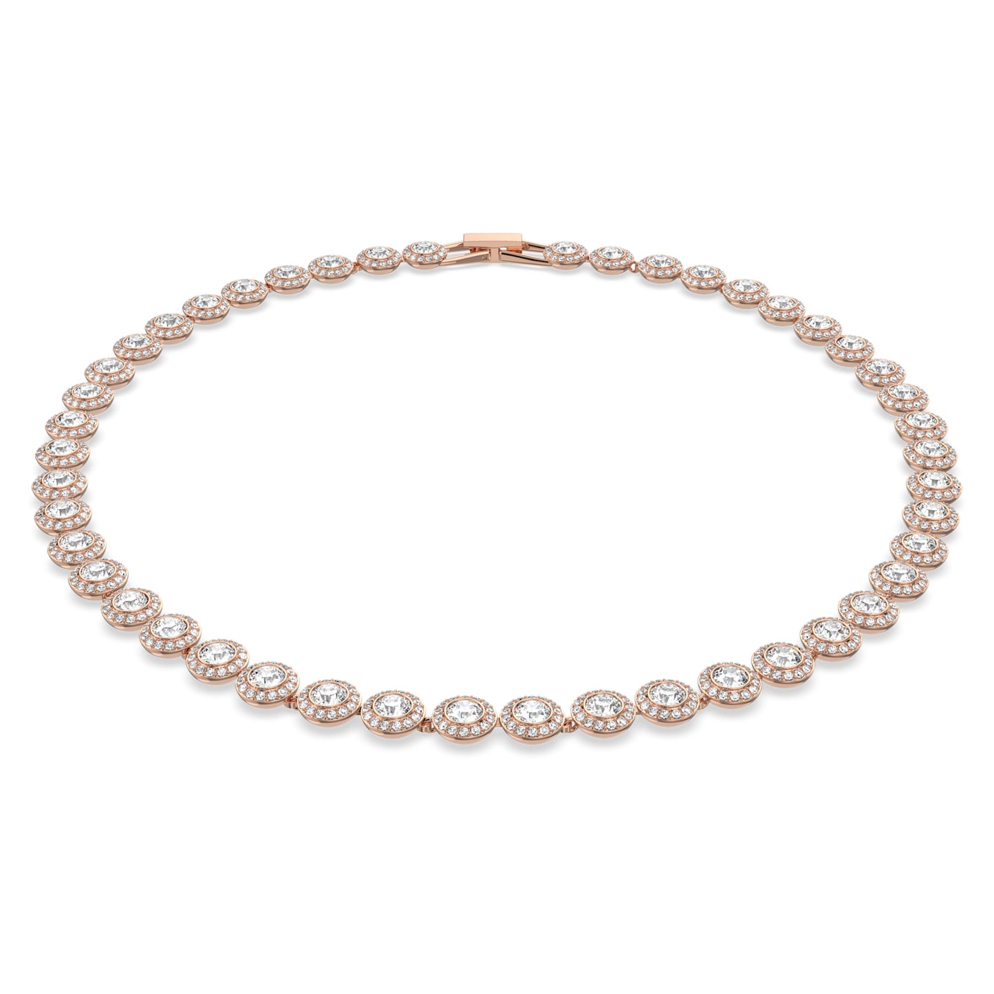 UNA ANGELIC TENNIS NECKLACE - WHITE, ROSE-GOLD