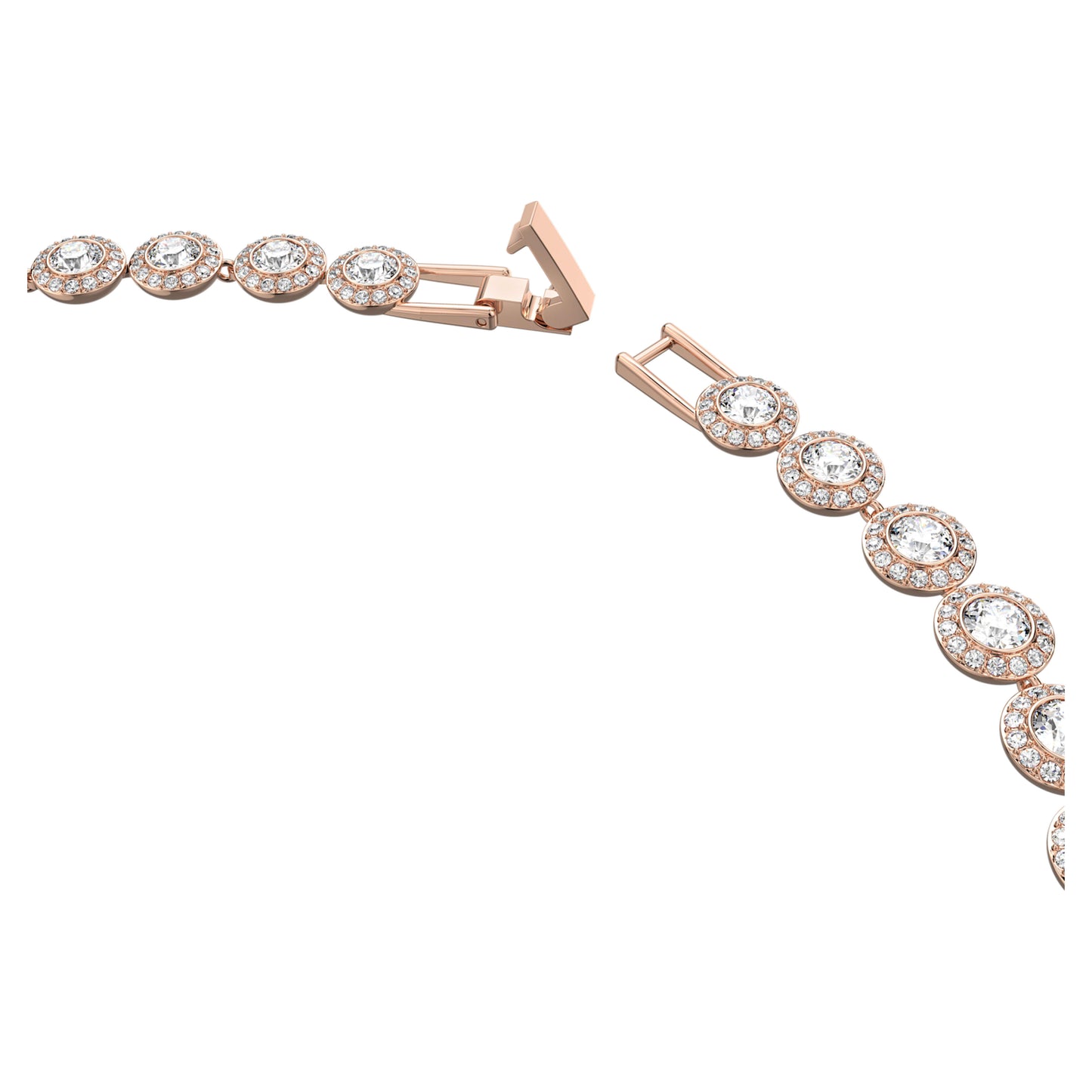 UNA ANGELIC TENNIS NECKLACE - WHITE, ROSE-GOLD