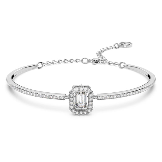 UNA BANGLE PAVE - WHITE, RHODIUM