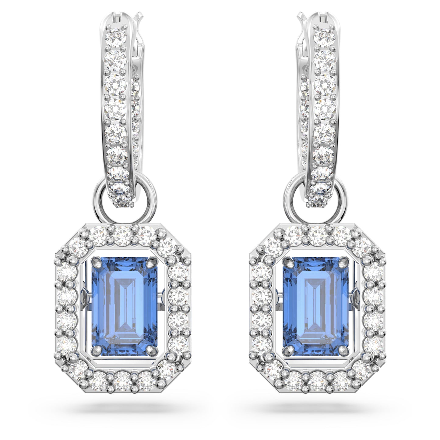 UNA DROP EARRINGS - BLUE, RHODIUM