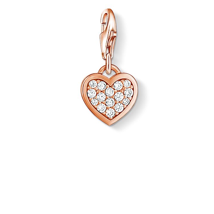 CHARM CLUB CZ PAVE HEART CHARM