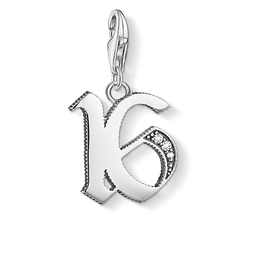 CHARM CLUB STERLING SILVER '16' CHARM