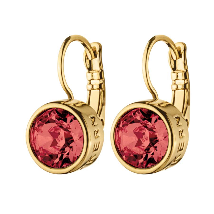 LOUISE SHINY GOLD RED EARRINGS