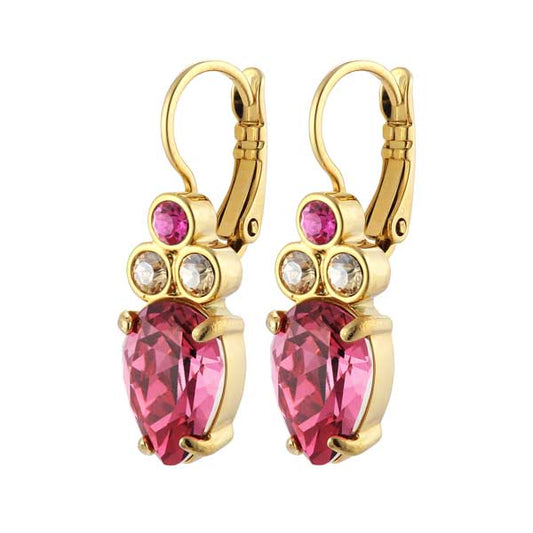 BERLE SHINY GOLD ROSE EARRINGS