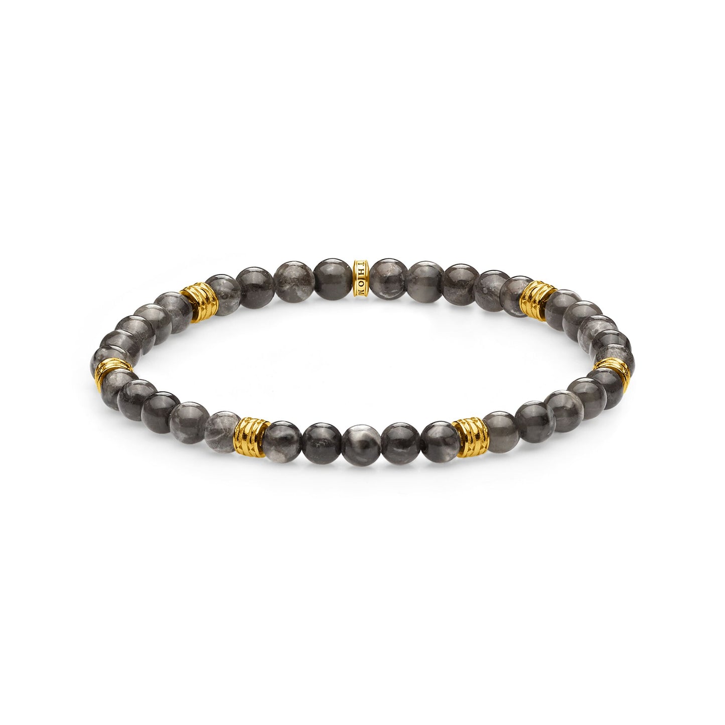 GREY MARBLE LUCKY BEAD BRACELET
