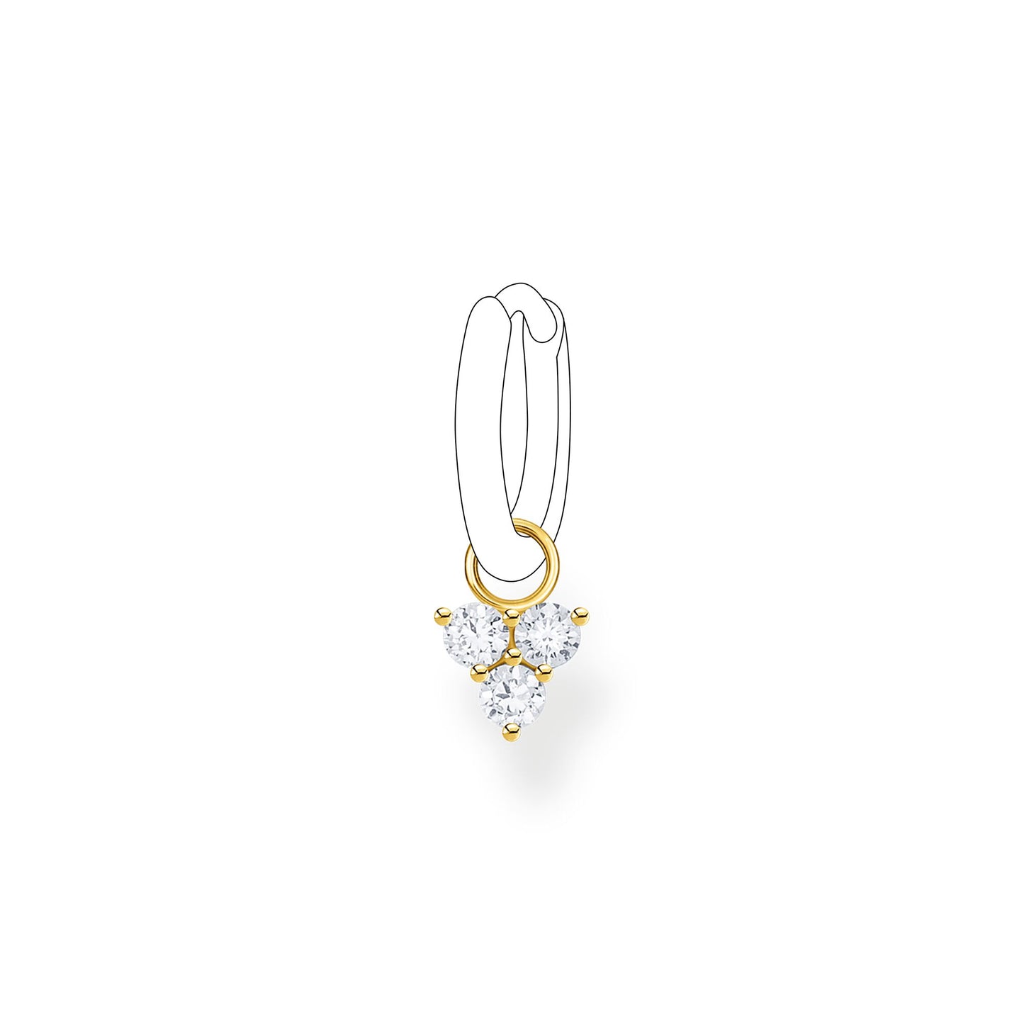 CHARMING COLLECTION SINGLE CZ TRIANGLE EARRING PENDANT