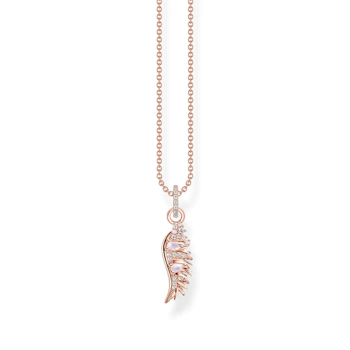 NECKLACE PHOENIX WING WITH PINK STONES ROSE GOLD Studio18 Jewellery Collection