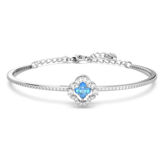 UNA BANGLE CLOVER - BLUE, RHODIUM