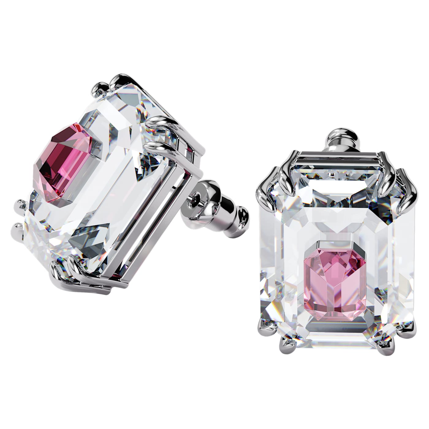 CHROMA STUD EARRINGS - PINK, RHODIUM