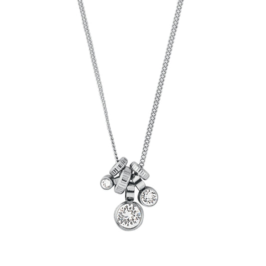 ARCHIE SHINY SILVER CRYSTAL NECKLACE