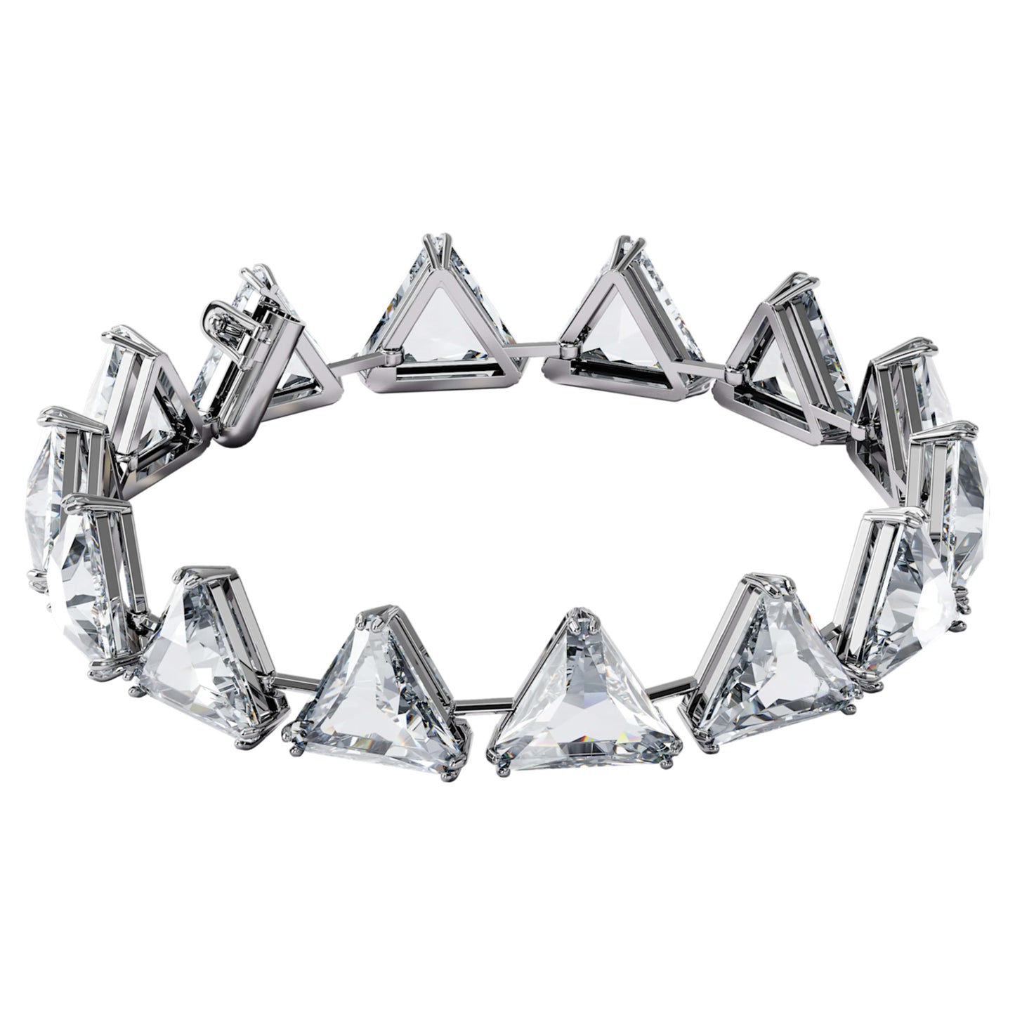 ORTYX BRACELET SPIKE TRIANGLE - WHITE, RHODIUM