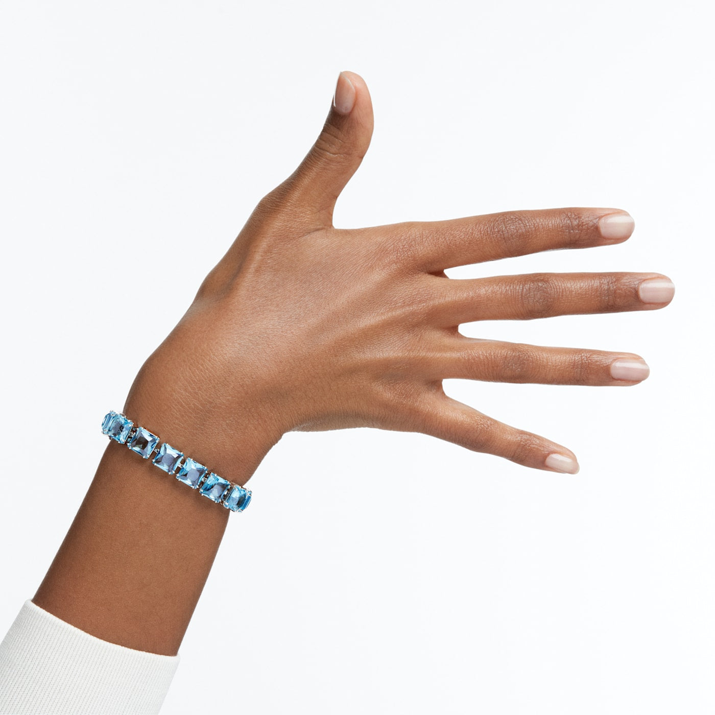MILLENIA TENNIS BRACELET MEDIUM - BLUE, RHODIUM