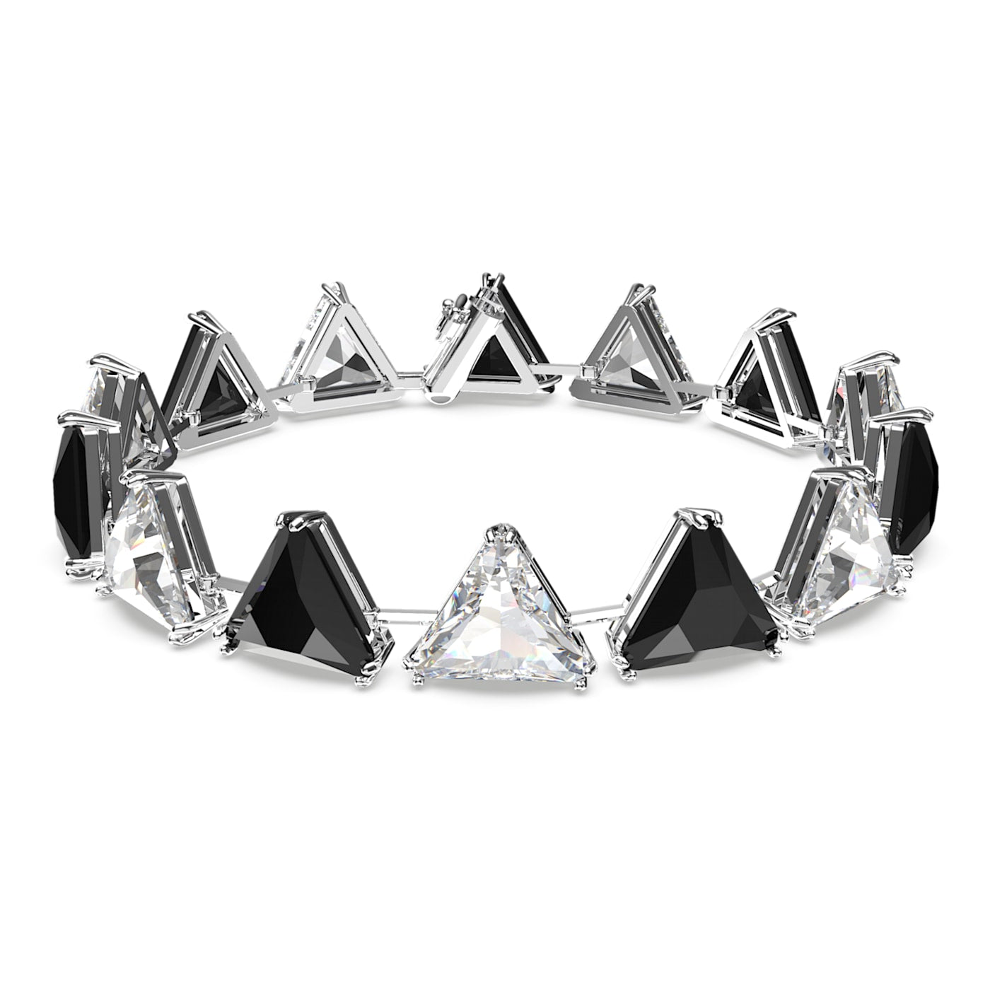 MATRIX TENNIS BRACELET TRIANGLE - BLACK, RHODIUM