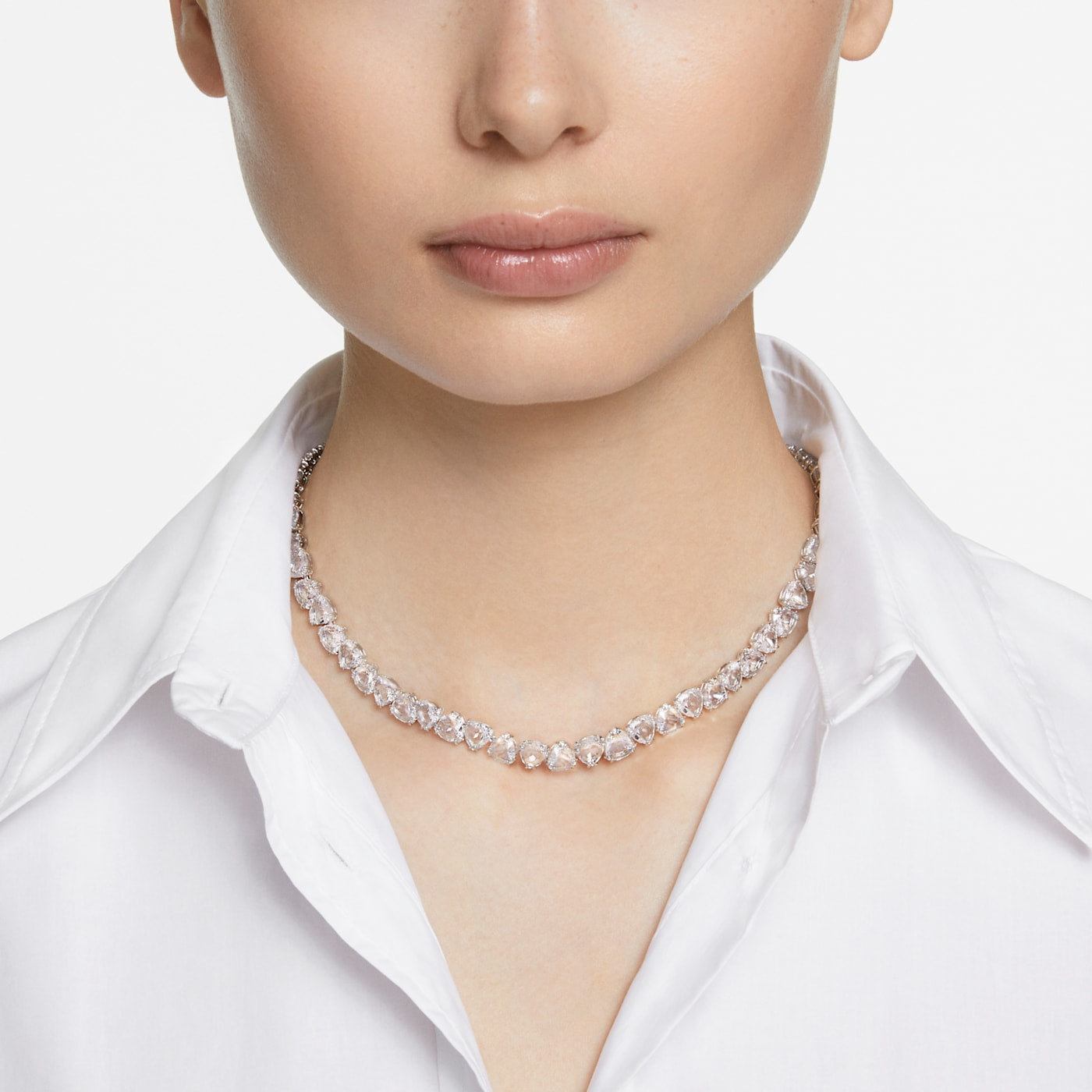 MILLENIA NECKLACE TRILLIANT - WHITE, RHODIUM