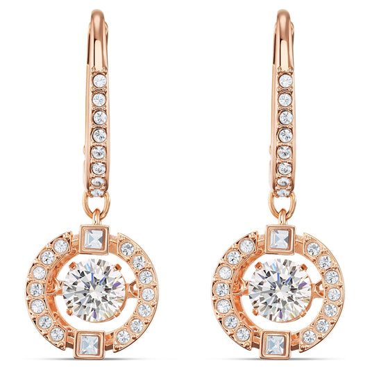 UNA DROP EARRINGS - WHITE, ROSE-GOLD