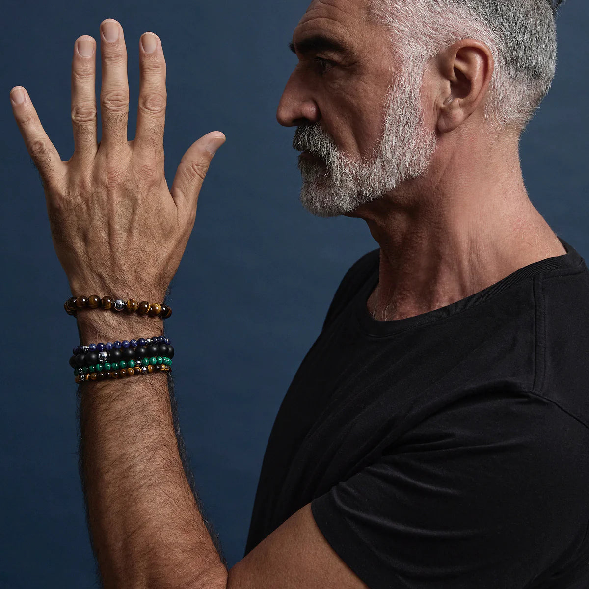 ATLAS MEN'S 10MM BEADED TIGER EYE BRACELET