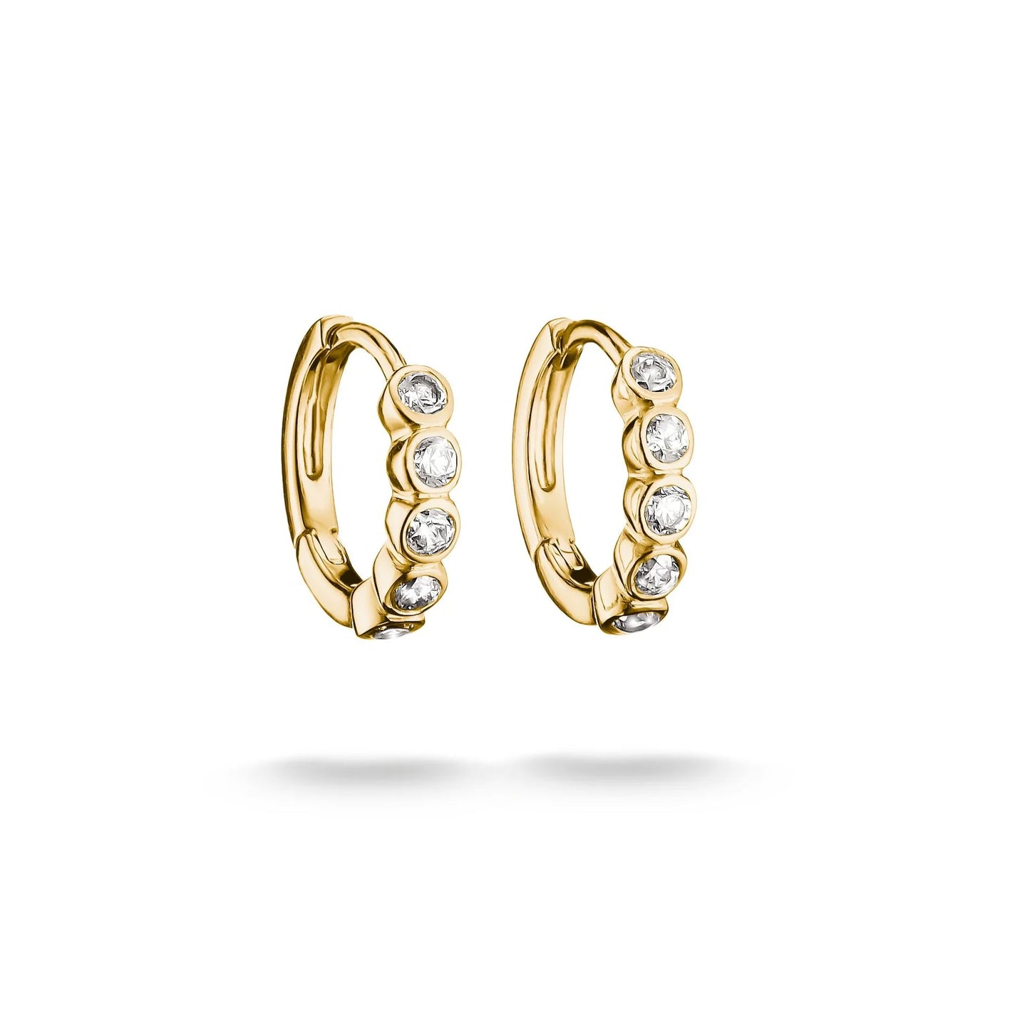 CLASSIC ALLOY HUGGIE HOOP EARRINGS