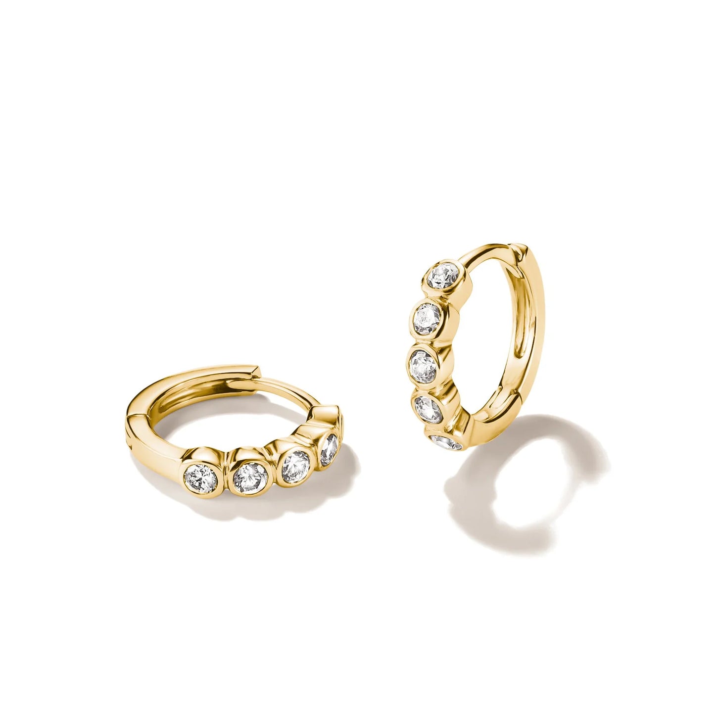 CLASSIC ALLOY HUGGIE HOOP EARRINGS