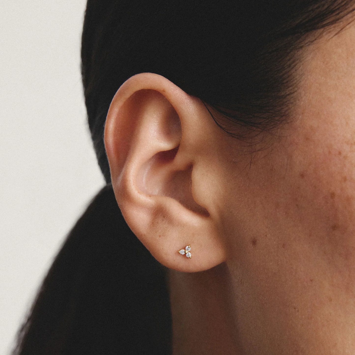 CLASSIC ALLOY TRIO STUD EARRINGS