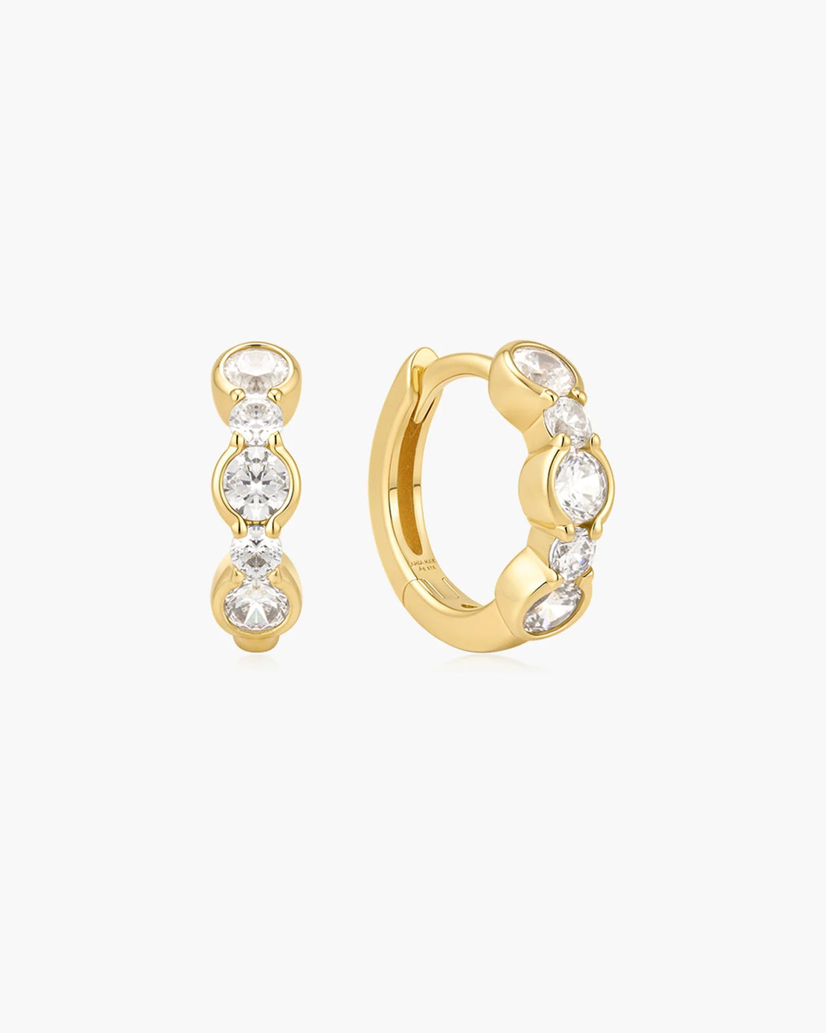 WANDERER ALTERNATING HUGGIE HOOP EARRINGS