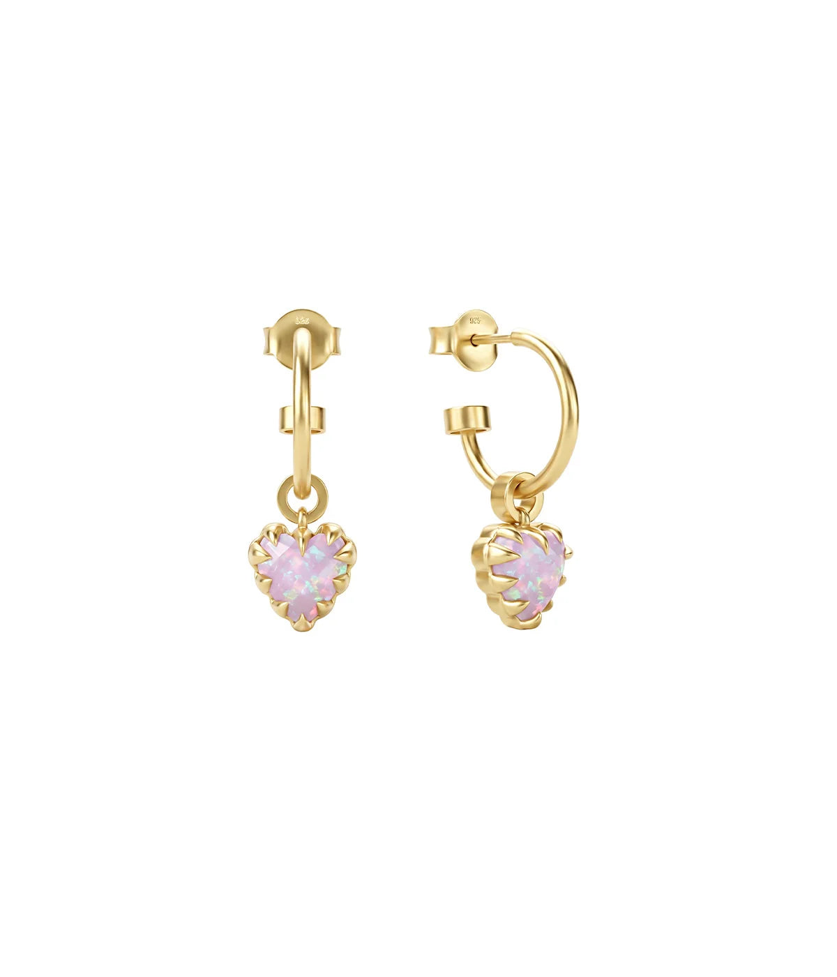LOVE CLAW ANCHOR EARRINGS PINK BELLO OPAL