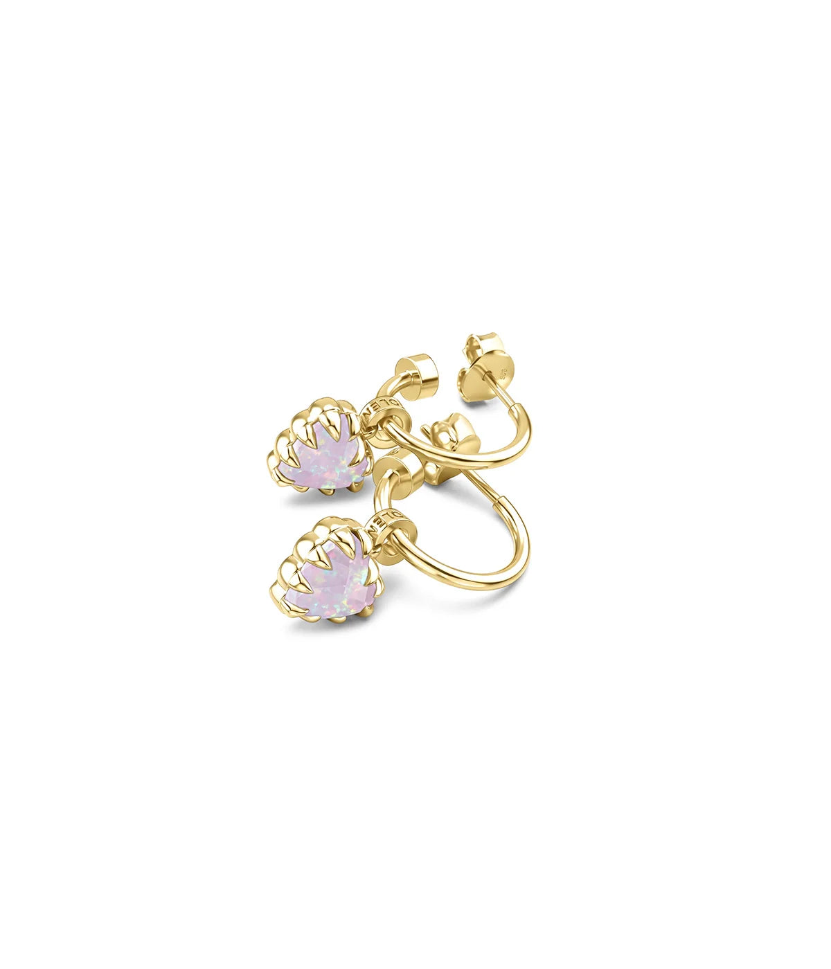 LOVE CLAW ANCHOR EARRINGS PINK BELLO OPAL