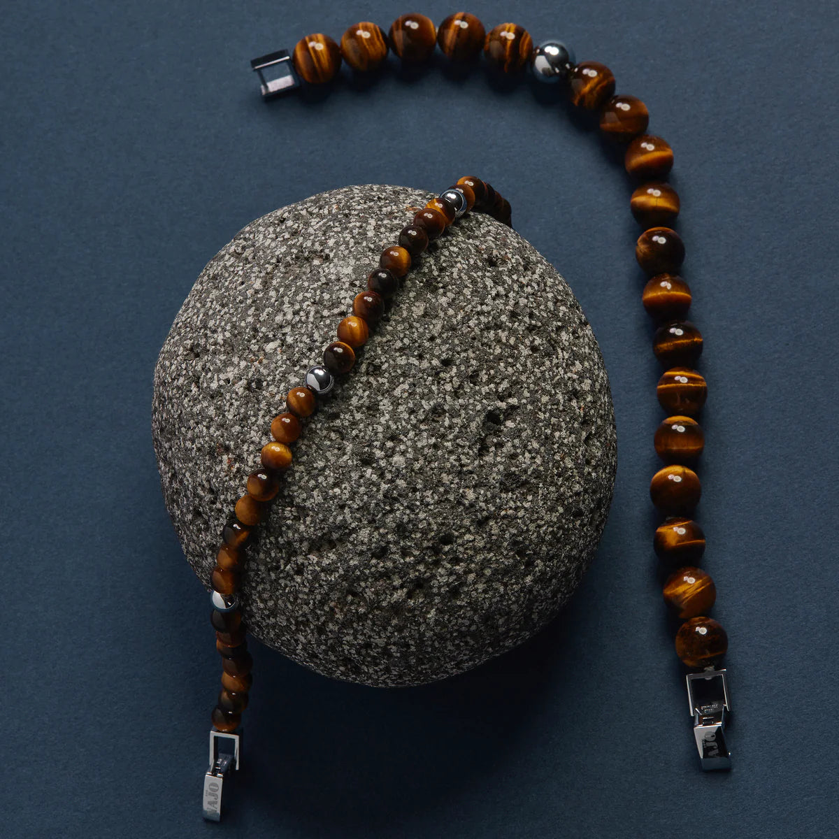 ATLAS MEN'S 6MM BEADED TIGER EYE BRACELET