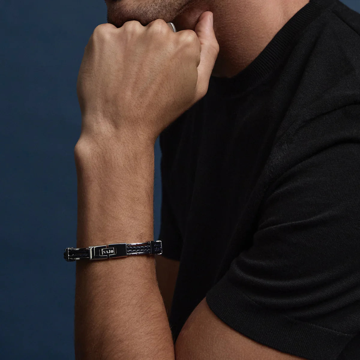 BAND OF STRENGTH MEN'S PLAITED LEATHER BRACELET