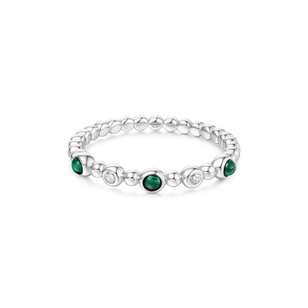 SUNNY BEZEL MALACHITE BEADED RING