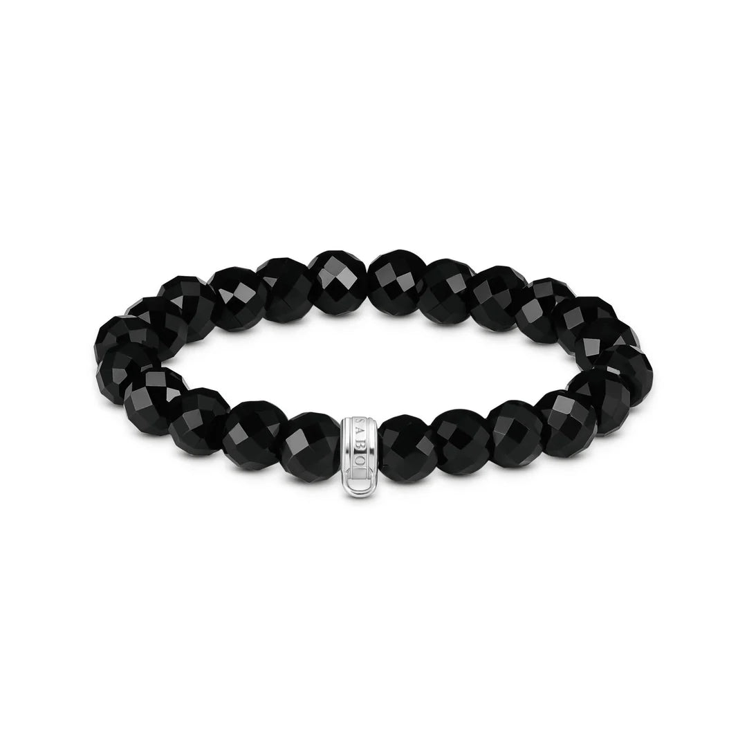 CHARM CLUB BLACK OBSIDIAN BEAD BRACELET