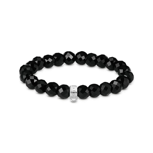 CHARM CLUB BLACK OBSIDIAN BEAD BRACELET