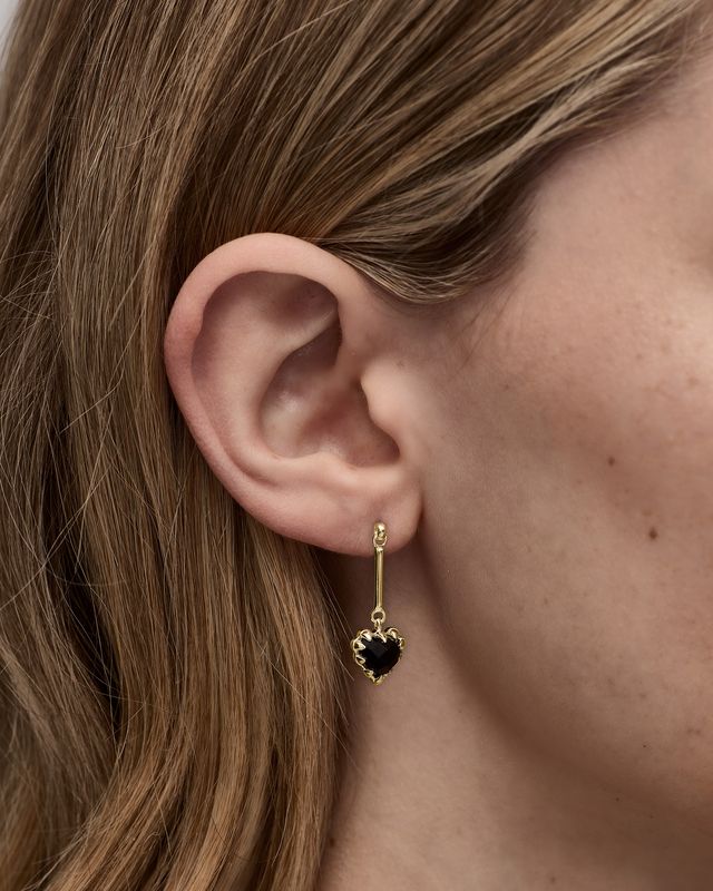 LOVE CALW BAR EARRINGS ONYX