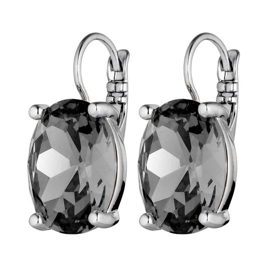 CHANTAL SILVER SHINY GREY EARRINGS