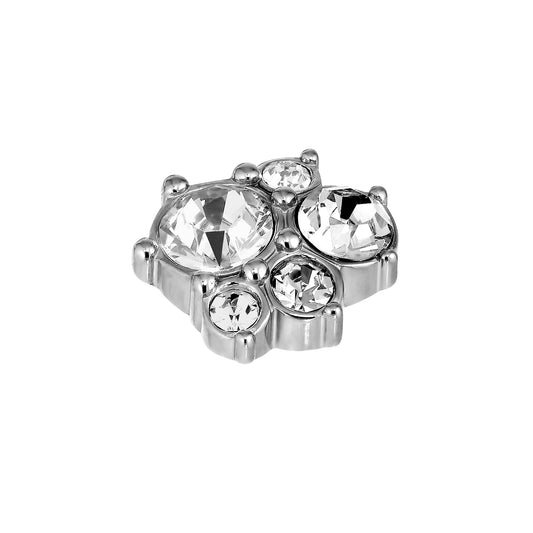 CHAOS SHINY SILVER CRYSTAL RING TOPPER